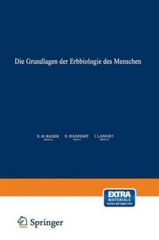 Cover of Die Grundlagen der Erbbiologie des Menschen