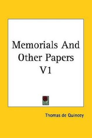 Cover of Memorials and Other Papers V1