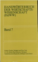 Book cover for Handworterbuch Der Wirtschaftswissenschaft (Hdww) Band 07