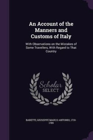 Cover of An Account of the Manners and Customs of Italy