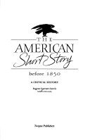 Cover of The American Short Story Before 1850