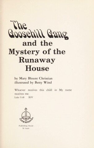 Book cover for The Goosehill Gang and the Mystery of the Runaway House