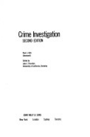 Cover of Crime Investigation