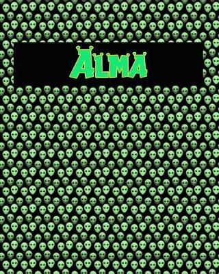 Book cover for 120 Page Handwriting Practice Book with Green Alien Cover Alma