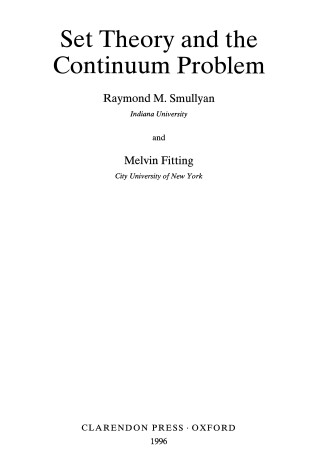 Cover of Set Theory and the Continuum Problem