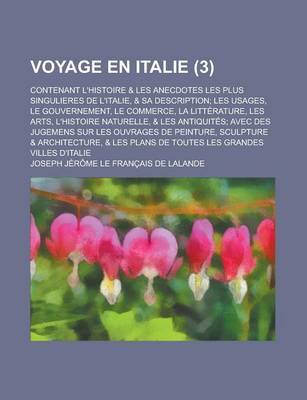 Book cover for Voyage En Italie; Contenant L'Histoire & Les Anecdotes Les Plus Singulieres de L'Italie, & Sa Description; Les Usages, Le Gouvernement, Le Commerce, L