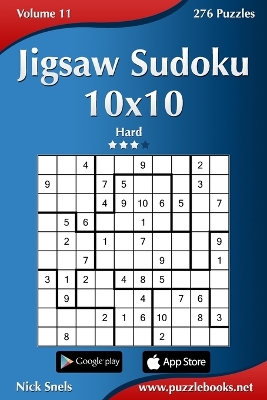 Book cover for Jigsaw Sudoku 10x10 - Hard - Volume 11 - 276 Puzzles