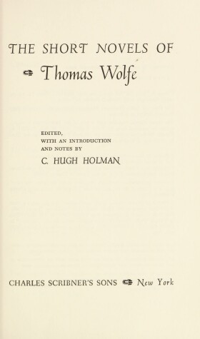 Book cover for Short Novels of Thomas Wolfe