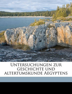 Book cover for Untersuchungen Zur Geschichte Und Altertumskunde Aegyptens Volume 9