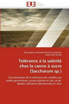 Book cover for Tol rance   La Salinit  Chez La Canne   Sucre (Saccharum Sp.)