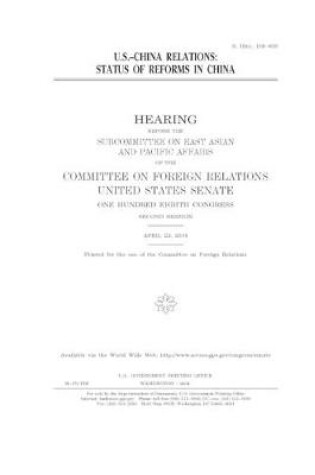 Cover of U.S.-China relations