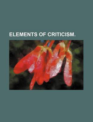 Book cover for Elements of Criticism.