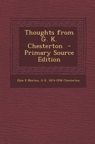 Cover of Thoughts from G. K. Chesterton