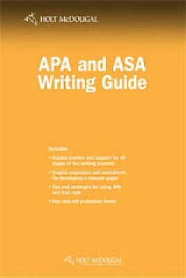 Book cover for APA & Asa Writing Guide Hmcd Psych 2010