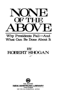 Book cover for Shogan Robert : None of the above (Hbk)