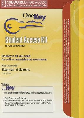 Book cover for OneKey WebCT, Student Access Kit, Essentials of Genetics