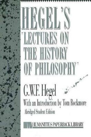 Cover of Hegel's Lectures on History of Philosophy