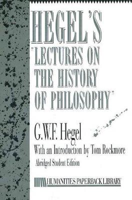 Book cover for Hegel's Lectures on History of Philosophy