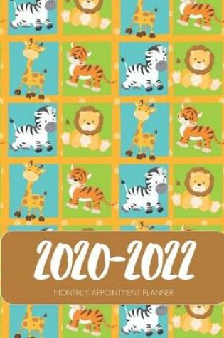 Cover of 2020-2022 Three 3 Year Planner Safari Animals Monthly Calendar Gratitude Agenda Schedule Organizer