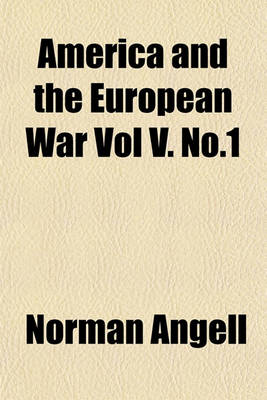 Book cover for America and the European War Vol V. No.1