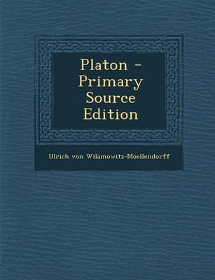 Book cover for Platon - Primary Source Edition