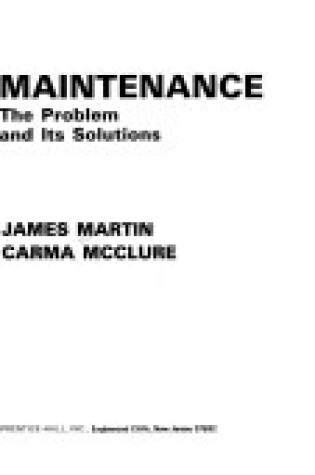 Cover of Software Maintenance