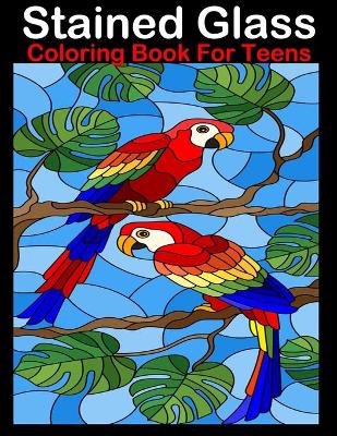 Book cover for Stained Glass Coloring Book For Teens