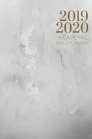 Cover of 2019-2020 Academic Planner With Hours Marble Grey Gratitude Daily Organizer