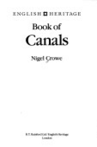 Cover of English Heritage Book of Canals