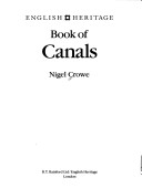 Cover of English Heritage Book of Canals