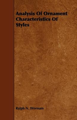 Book cover for Analysis Of Ornament Characteristics Of Styles