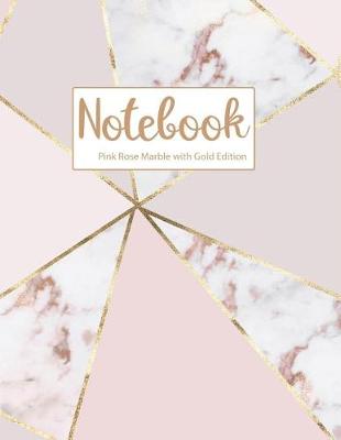 Book cover for Notebook Pink Rose Marble with Gold Edition