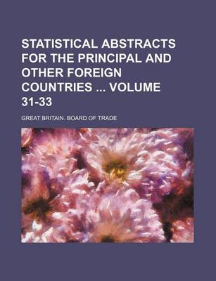 Book cover for Statistical Abstracts for the Principal and Other Foreign Countries Volume 31-33