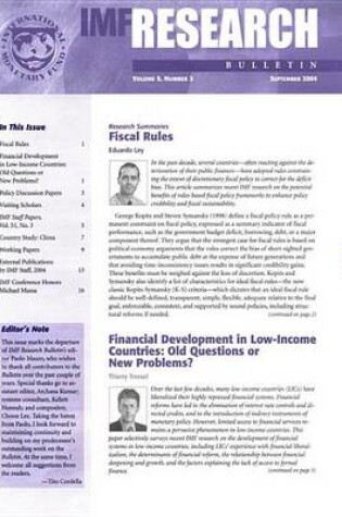 Cover of IMF Research Bulletin, September 2004