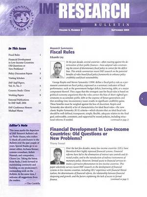 Book cover for IMF Research Bulletin, September 2004