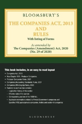 Cover of Bloomsbury's The Companies Act, 2013 and Rules, 5e