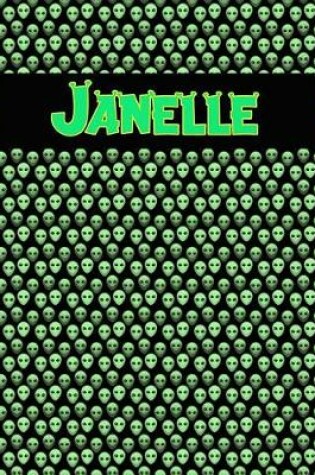 Cover of 120 Page Handwriting Practice Book with Green Alien Cover Janelle