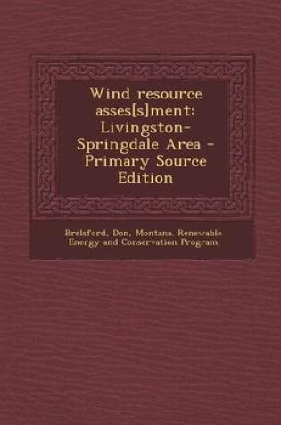 Cover of Wind Resource Asses[s]ment