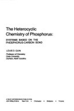 Cover of The Heterocyclic Chemistry of Phosphorus