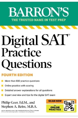 Cover of Digital SAT Practice Questions, Fourth Edition: More than 800 Questions for Digital SAT Prep 2025 + Tips + Online Practice