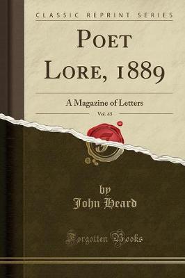 Book cover for Poet Lore, 1889, Vol. 43