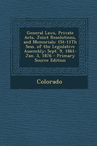 Cover of General Laws, Private Acts, Joint Resolutions, and Memorials