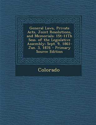 Book cover for General Laws, Private Acts, Joint Resolutions, and Memorials