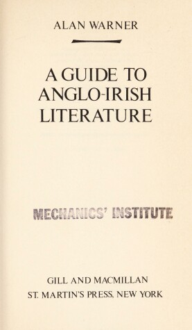 Book cover for A Guide to Anglo-Irish Literature