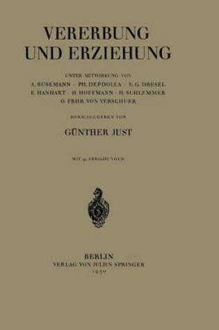 Cover of Vererbung und Erziehung