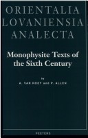 Cover of Monophysite Texts of the Sixth Century