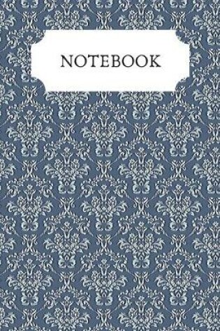 Cover of 6" x 9" lined Notebook Journal - Denim Blue Damask Cover