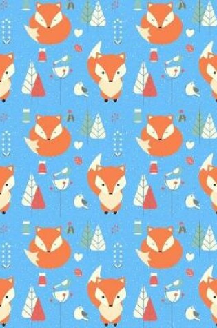 Cover of My Big Fat Journal Notebook Fox In Winter Pattern - Blue