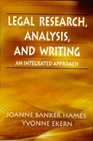 Cover of Legal Research, Analysis, and Writing