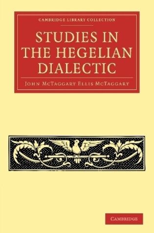 Cover of Studies in the Hegelian Dialectic